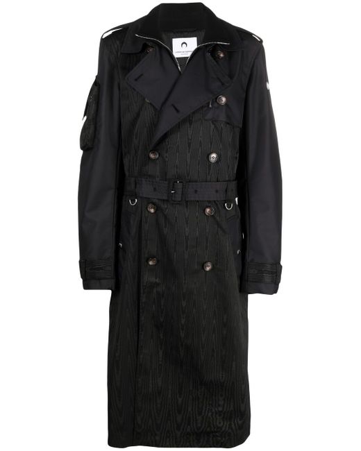 Marine Serre belted double-breasted trench coat
