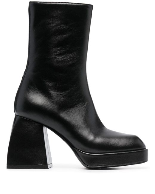 Nodaleto block-heel leather boots