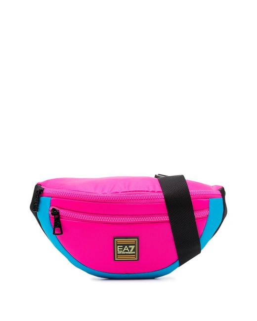Ea7 colour-block belt bag