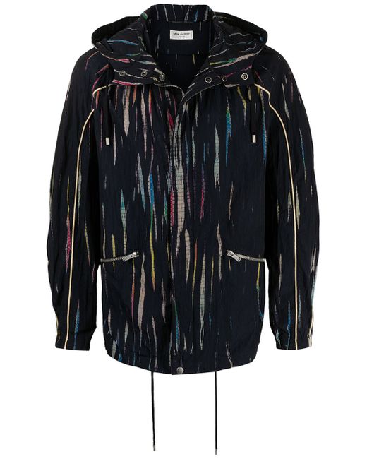 Saint Laurent crinkle-effect tie-dye windbreaker jacket