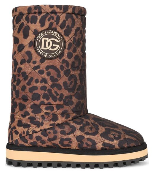 Dolce & Gabbana City leopard-print boots