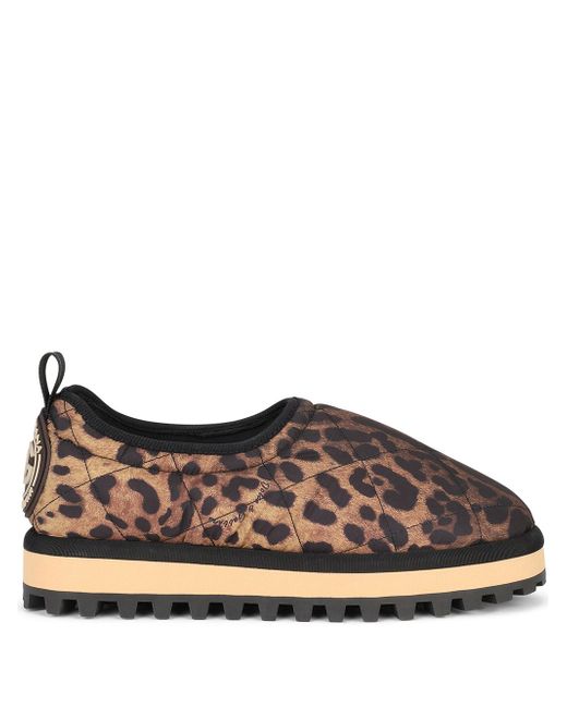 Dolce & Gabbana City leopard-print slip-on shoes