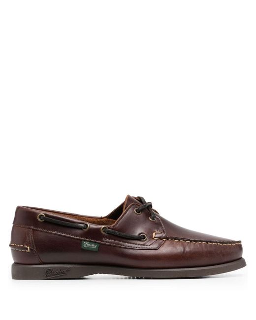 Paraboot contrast stitching boat shoes