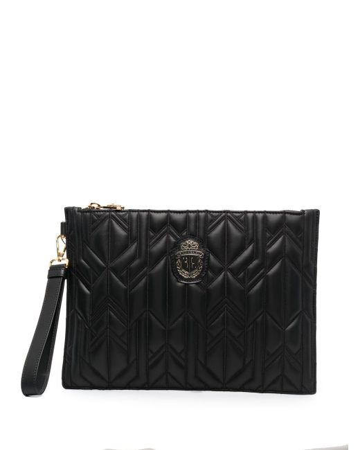 Billionaire geometric quilted clutch bag