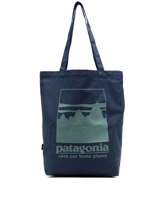 Patagonia logo-print organic cotton tote bag