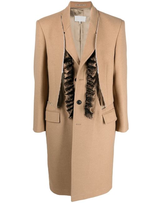 Maison Margiela ruffle-detail tailored coat