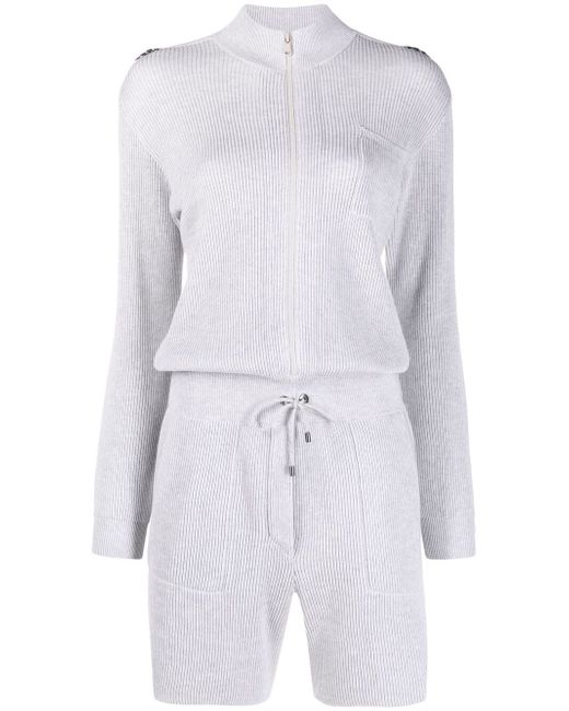 Brunello Cucinelli ribbed-knit cotton playsuit