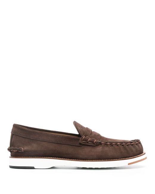 Tod's penny-bar suede loafers