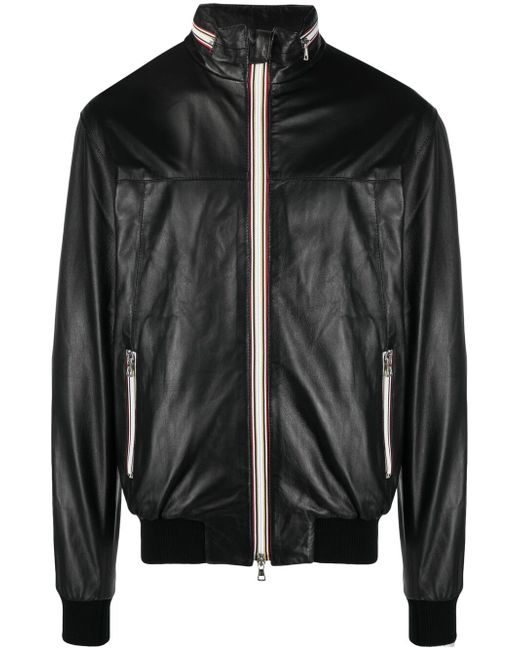 Low Brand hooded zip-up leather jacket