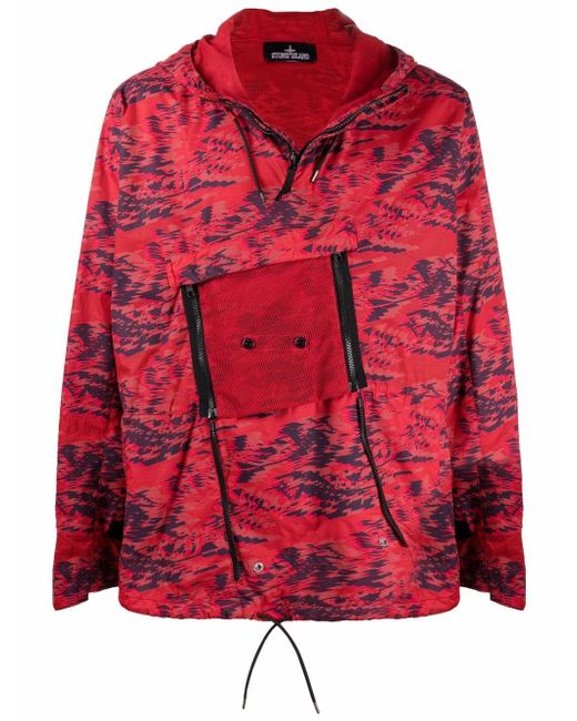 Stone Island Shadow Project abstract print hooded jacket