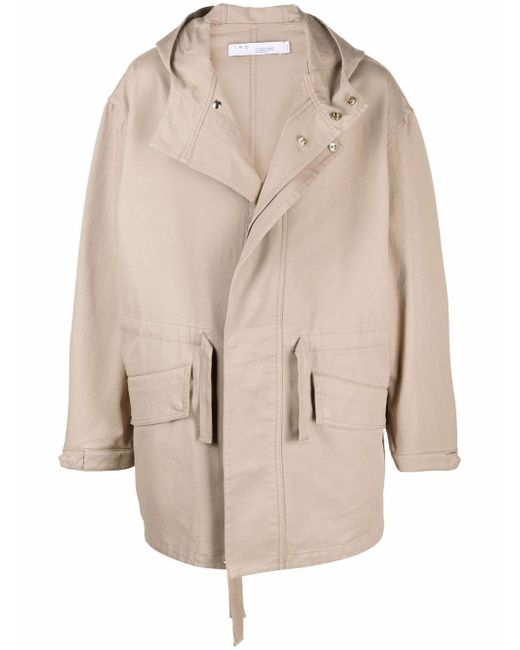 Iro hooded single-breasted coat