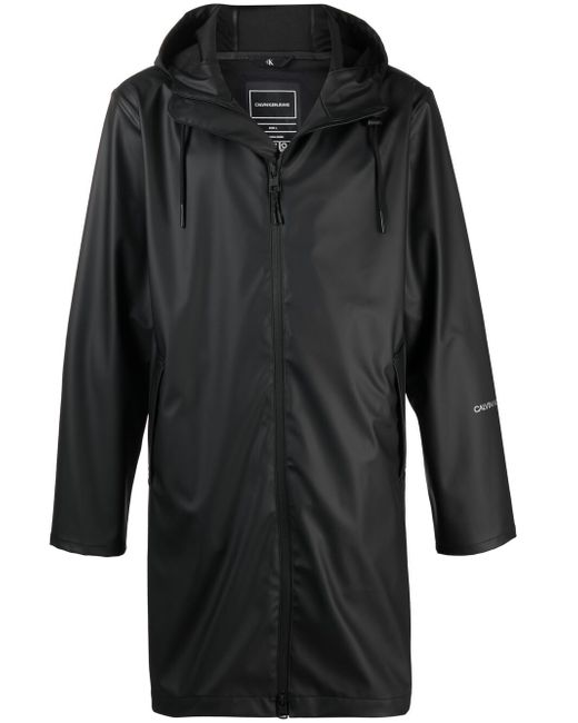 Calvin Klein Jeans logo-print hooded raincoat