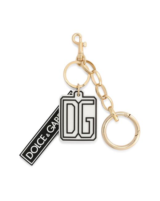 Dolce & Gabbana logo-patch chain-link keyring