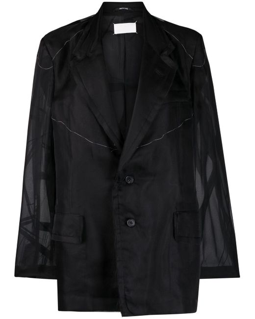 Maison Margiela sheer-panel single-breasted jacket