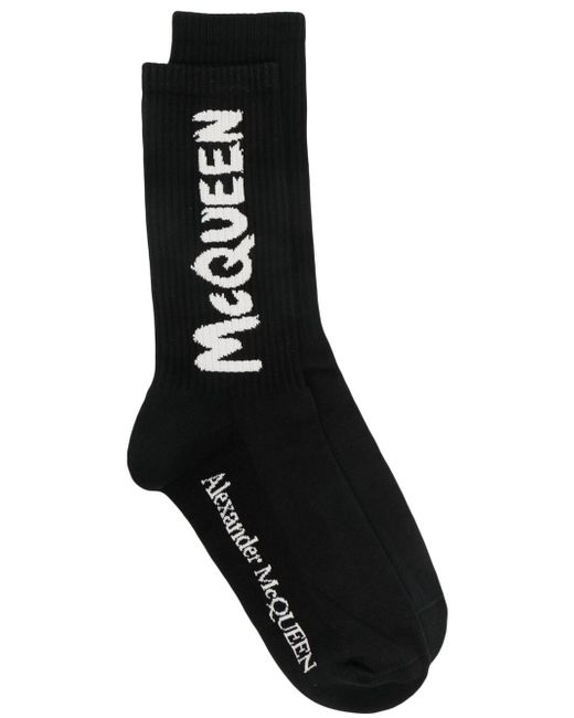 Alexander McQueen logo-intarsia ribbed socks