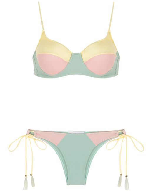 Brigitte colour-block bikini set