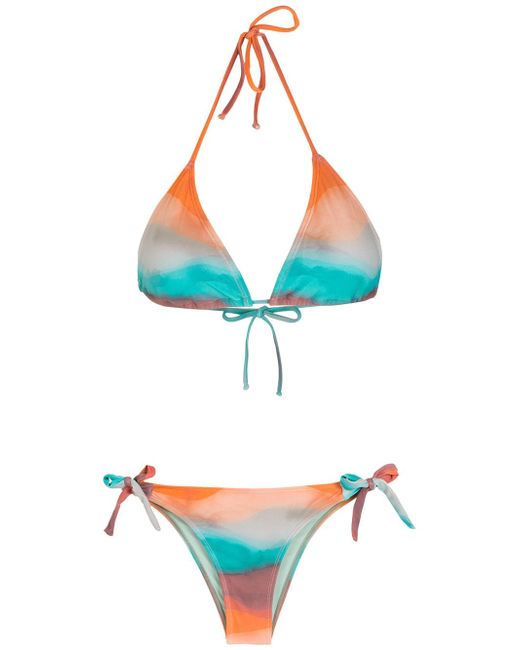 Brigitte print triangle bikini set