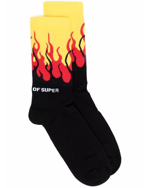 Vision Of Super flame logo-print socks