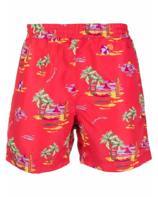 Carhartt Wip beach-print slip-on swim shorts