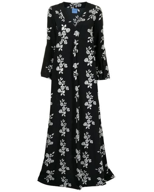 MacGraw rose-print silk maxi dress