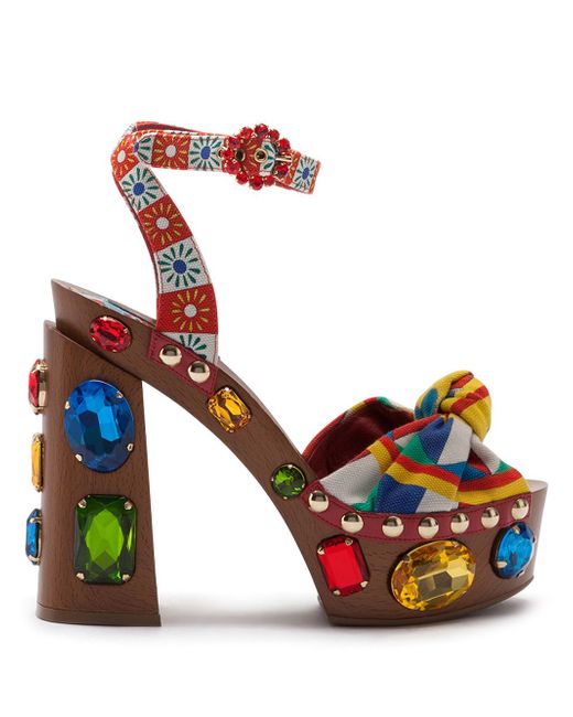 Dolce & Gabbana crystal embellished platform sandals