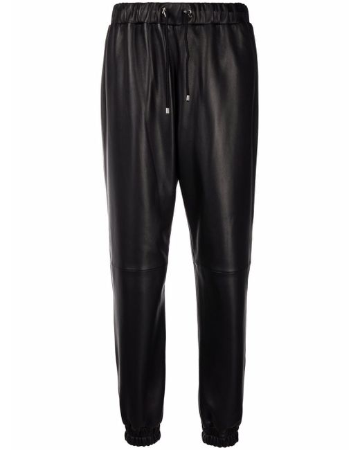 Philipp Plein leather tapered trousers