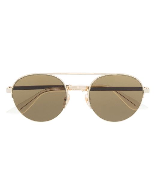 Gucci logo-engraved round-frame sunglasses