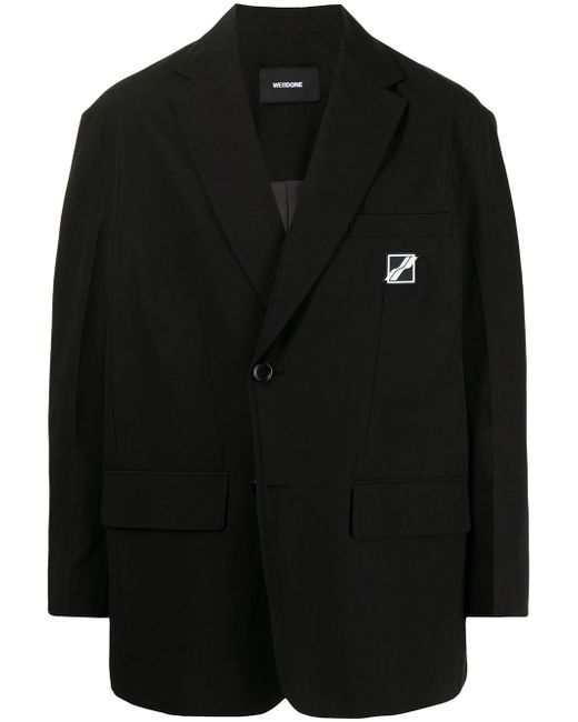 We11done logo-patch single-breasted blazer