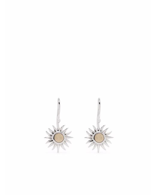 Dinny Hall 9kt yellow gold and sterling My World sun charm drop earrings