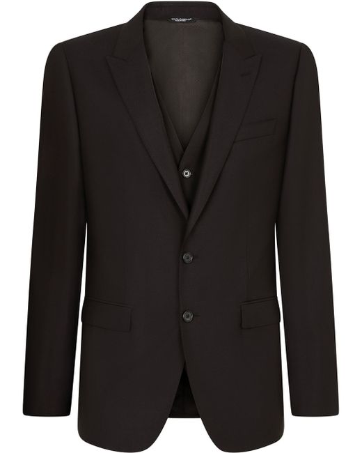 Dolce & Gabbana three-piece slim-fit suit