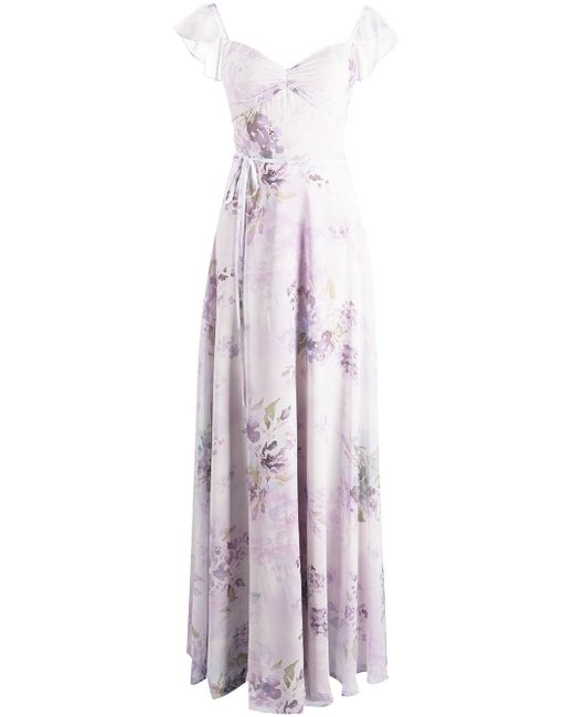 Marchesa Notte Bridesmaids floral-print floor-length dress