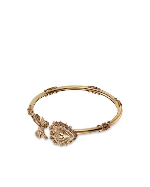 Dolce & Gabbana 18kt yellow Devotion diamond heart bracelet