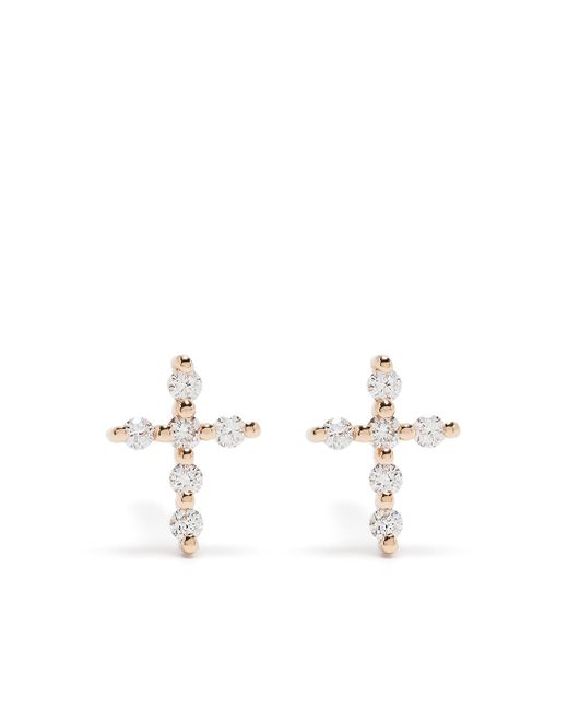 Djula 18kt rose gold diamond Big Cross earrings