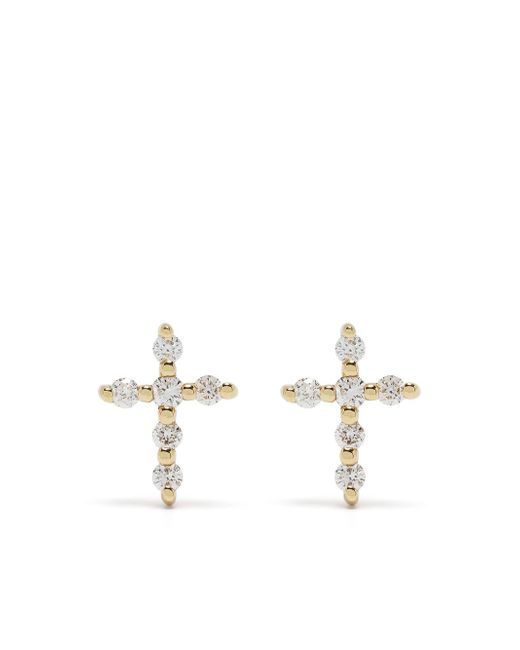 Djula 18kt yellow diamond Big Cross earrings