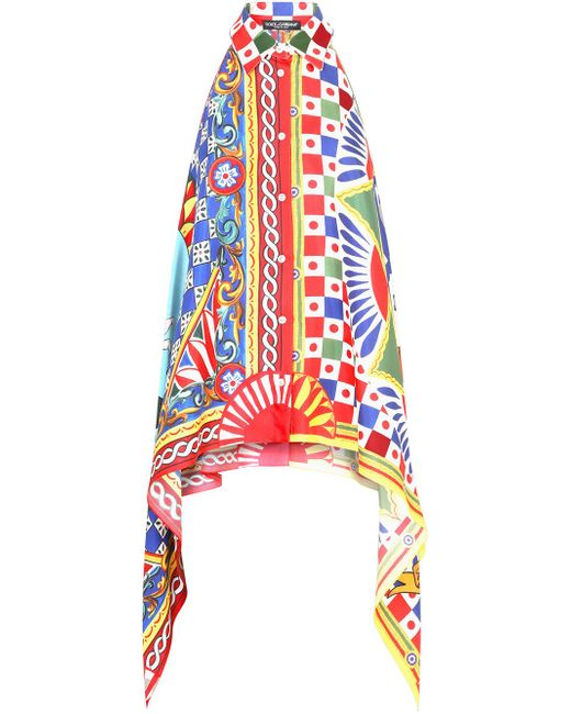 Dolce & Gabbana geometric-print asymmetric shirt