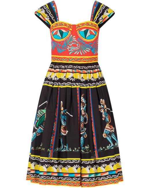 Dolce & Gabbana mixed-print knee-length dress