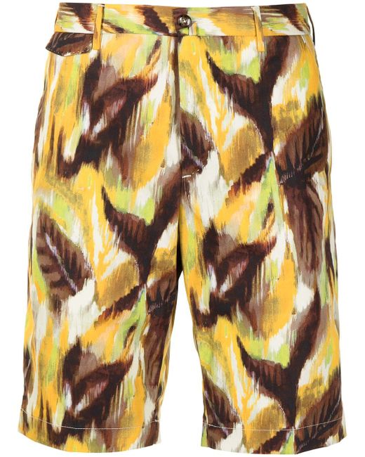Pt01 painterly-print bermuda shorts