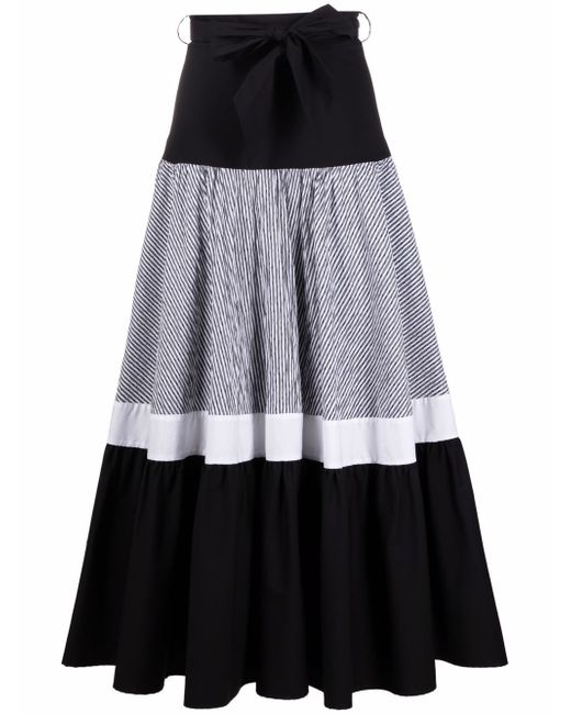 Talbot Runhof colour-block flared skirt