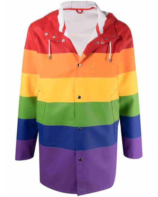 Stutterheim Stockholm rainbow-print raincoat
