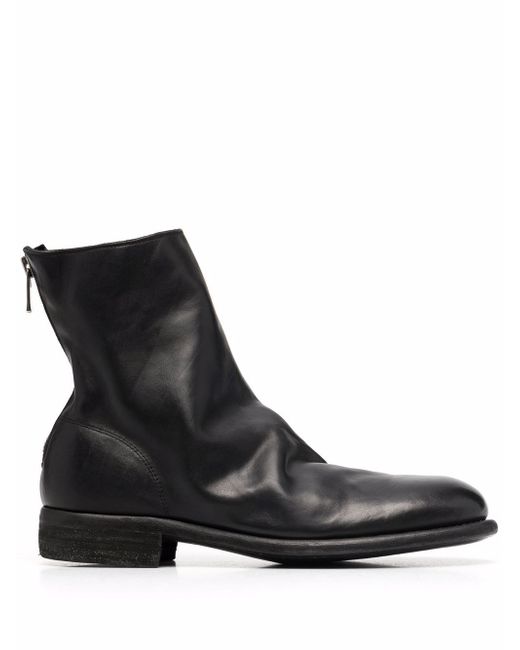 Guidi crinkled-effect ankle boots