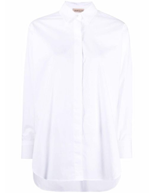 Blanca Vita long-sleeved cotton shirt