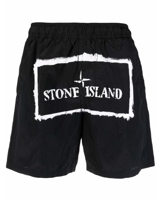Stone Island logo-print swim shorts