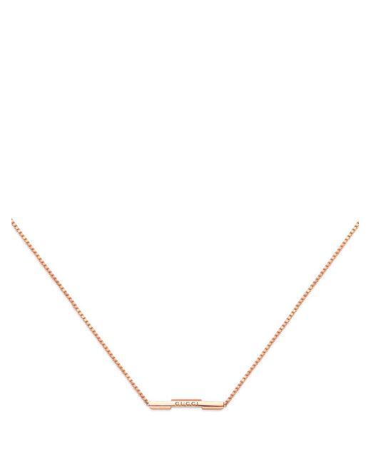 Gucci 18kt rose gold Link to Love bar necklace