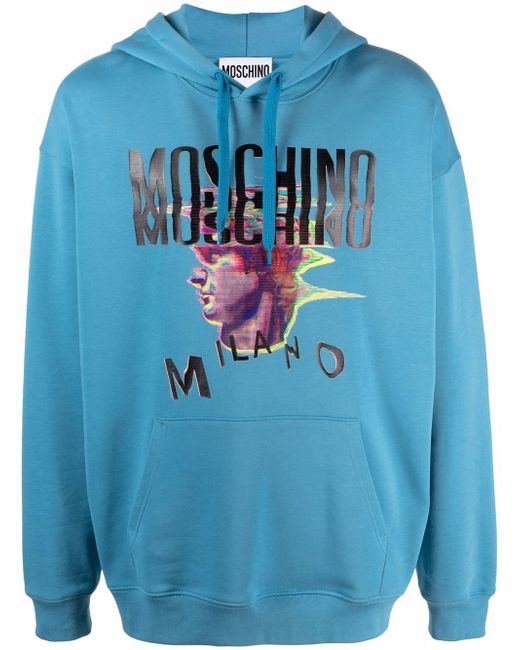 Moschino graphic-print relaxed logo hoodie