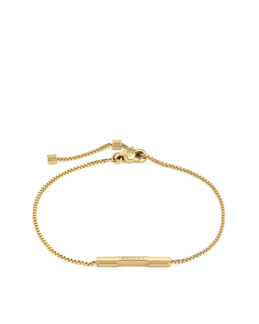Gucci 18kt yellow Link to Love logo bar bracelet
