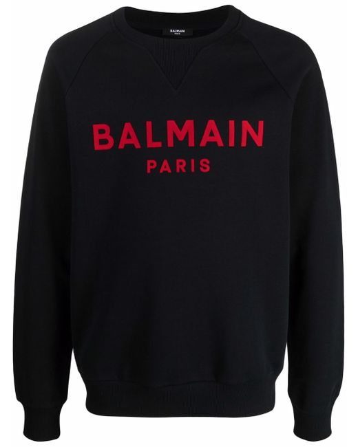 Balmain flocked logo sweatshirt