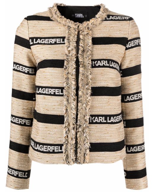 Karl Lagerfeld logo-print strap jacket