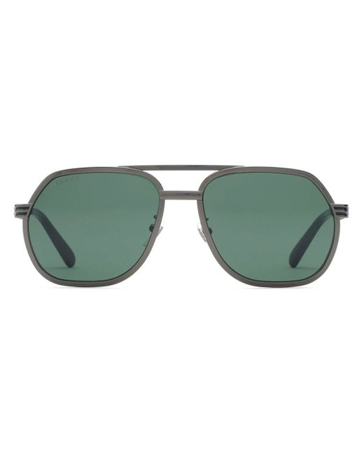 Gucci double-bridge aviator-frame sunglasses