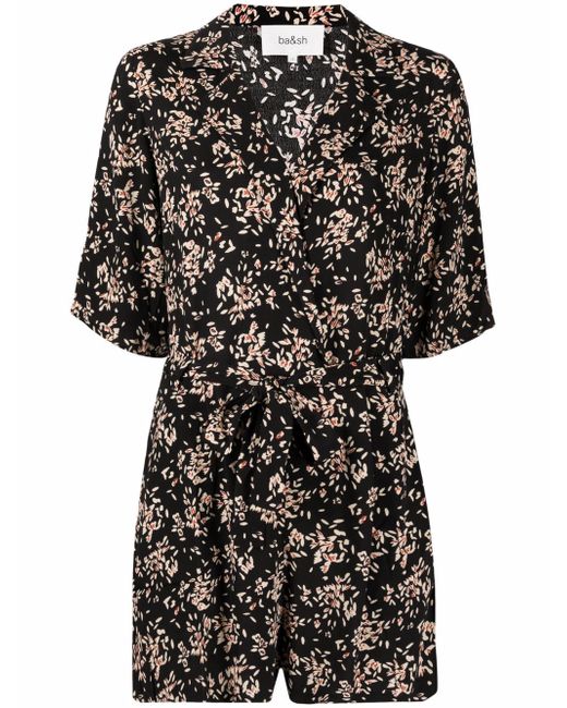 Ba & Sh floral-print short-sleeved playsuit