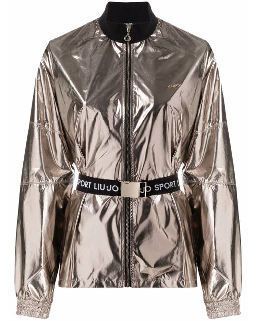 Liu •Jo belted zipped bomber jacket